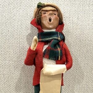 Vintage Byers Choice Caroler Christmas Holiday Figurine Boy Dickens 10.5" Singer